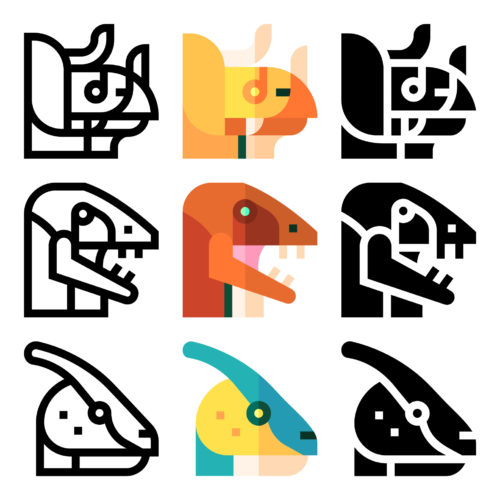 Iconos para flaticon dinosaurios